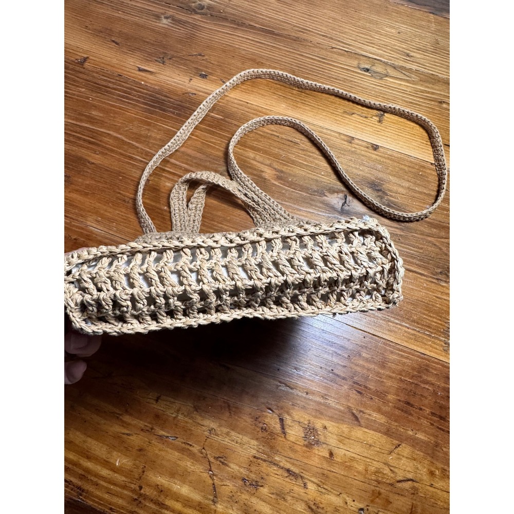 Madewell Small Transport Crossbody Straw Edition Crochet Tan Canvas Lined bag - Picture 4 of 12
